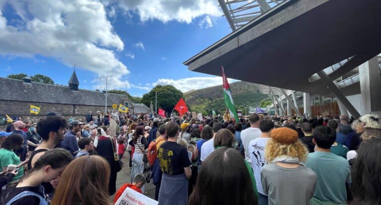 Anti-fascist protest in Edinburgh.